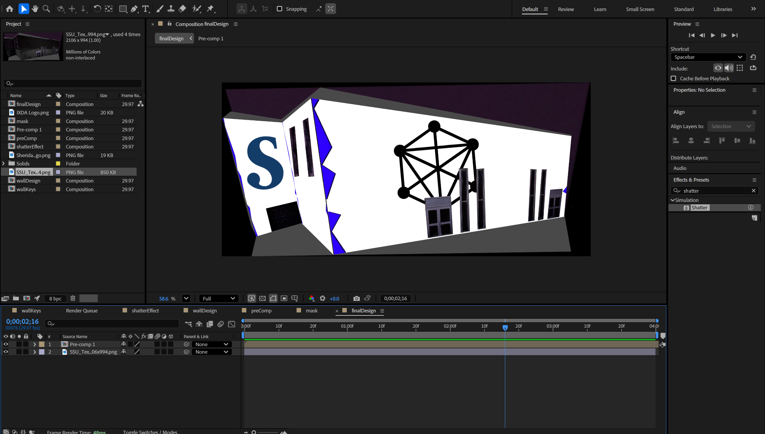 Projection mapping animation end